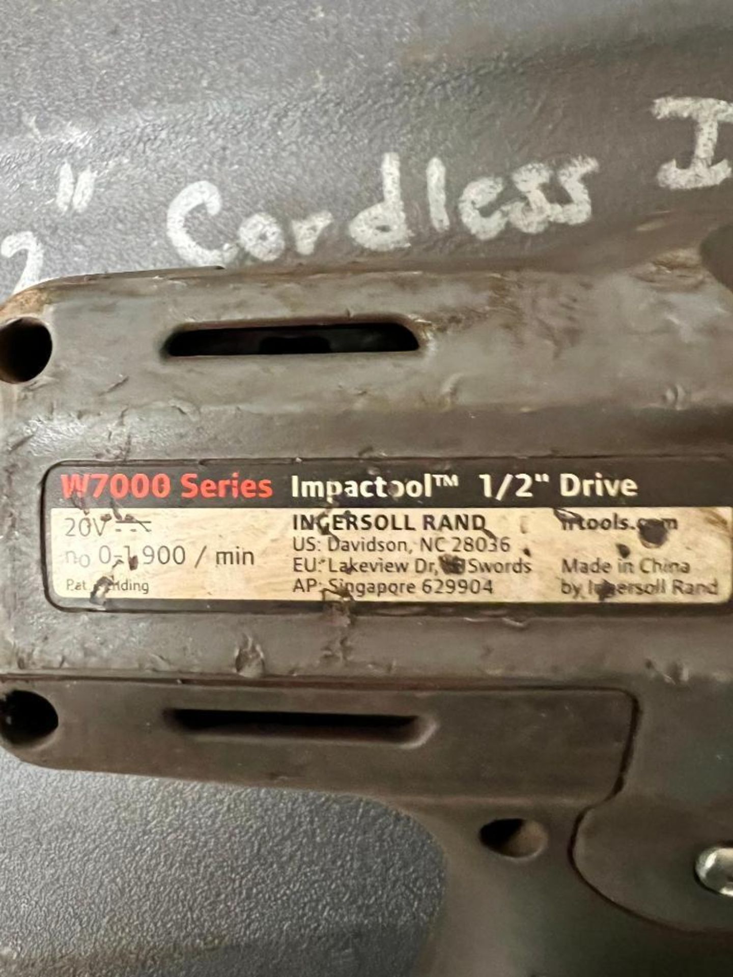 Ingersoll Rand 1/2" Drive Impact W7000 Series w/ 20V Battery - Image 2 of 2