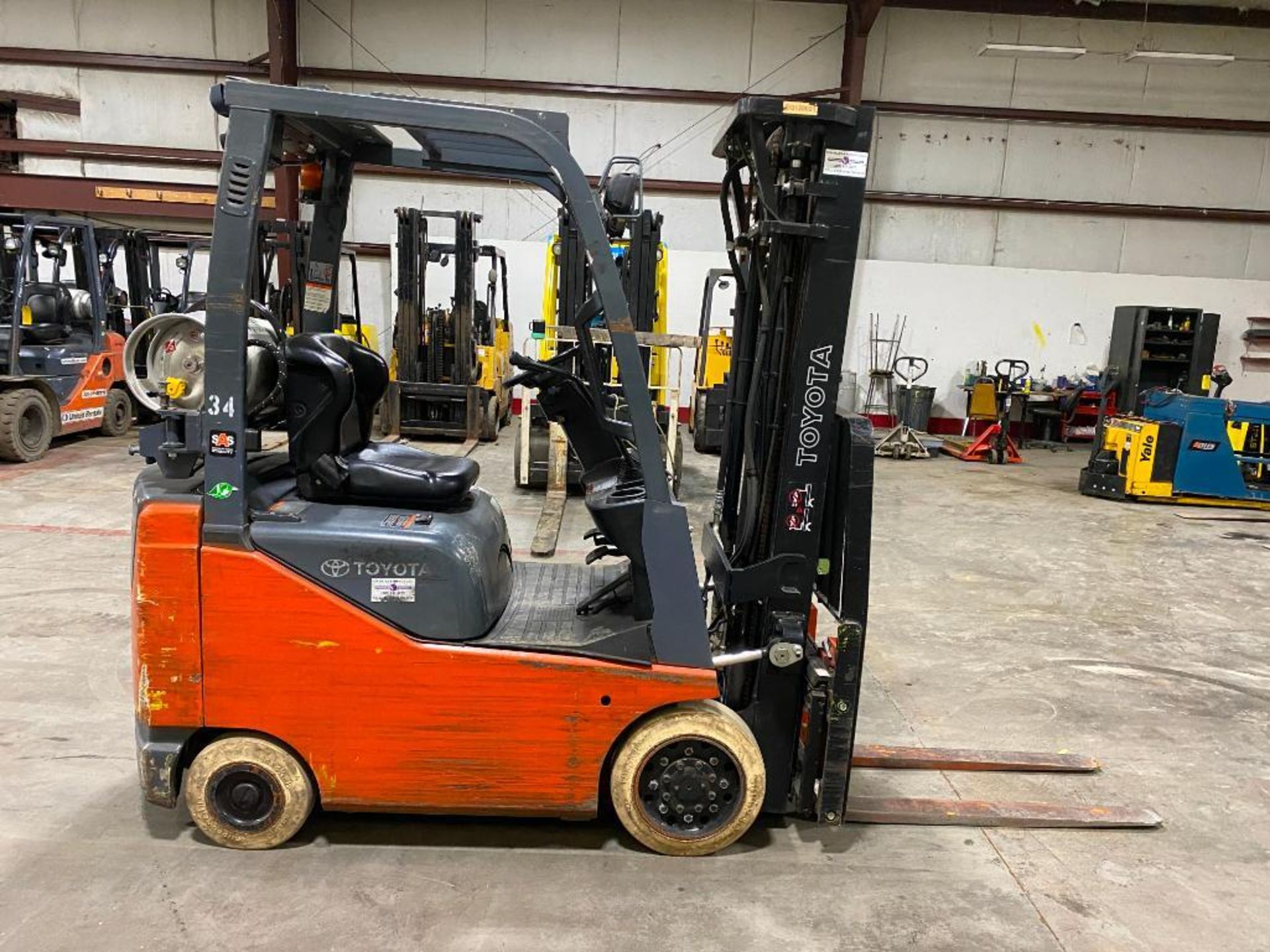 2016 Toyota 3,000-LB. Capacity Forklift, Model 8FGCU15, S/N 35454, LPG, Non-Marking Cushion Tires, 3 - Image 3 of 5