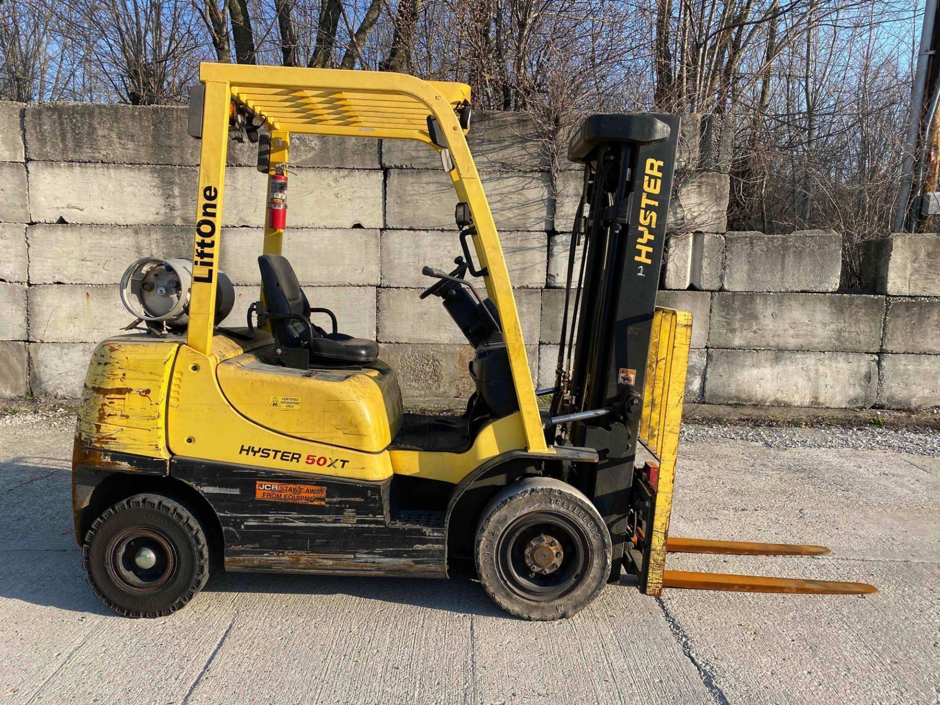 2018 Hyster H50XT 5,000 LB. Forklift, S/N A380V06798S, 195" Lift Height, Solid Cushion Tires, Sidesh