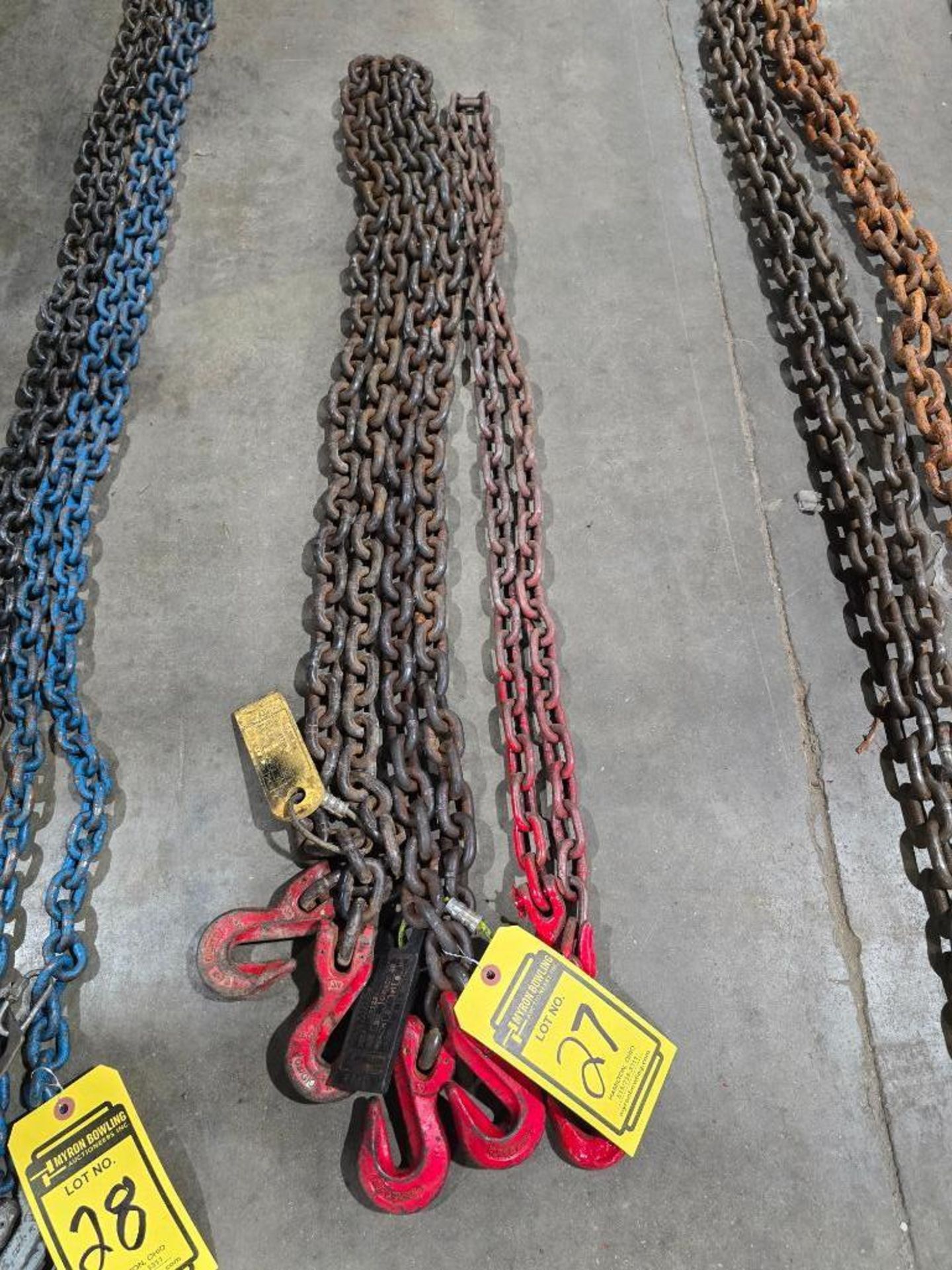 (3) 8' Double Hook Chains, (2) 3/8" & 5/16" - Image 2 of 5