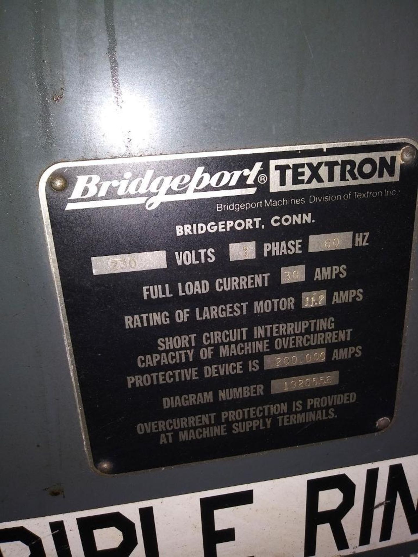 Bridgeport Series II Textron Milling Machine (Located at 2201 Hwy 31 SW, Hartselle, AL 35640) - Image 4 of 4