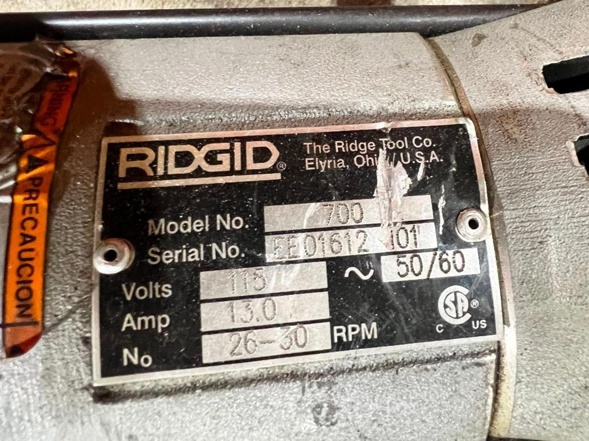 Ridgid Power Drive Pipe Threader, Model 700 - Image 3 of 3