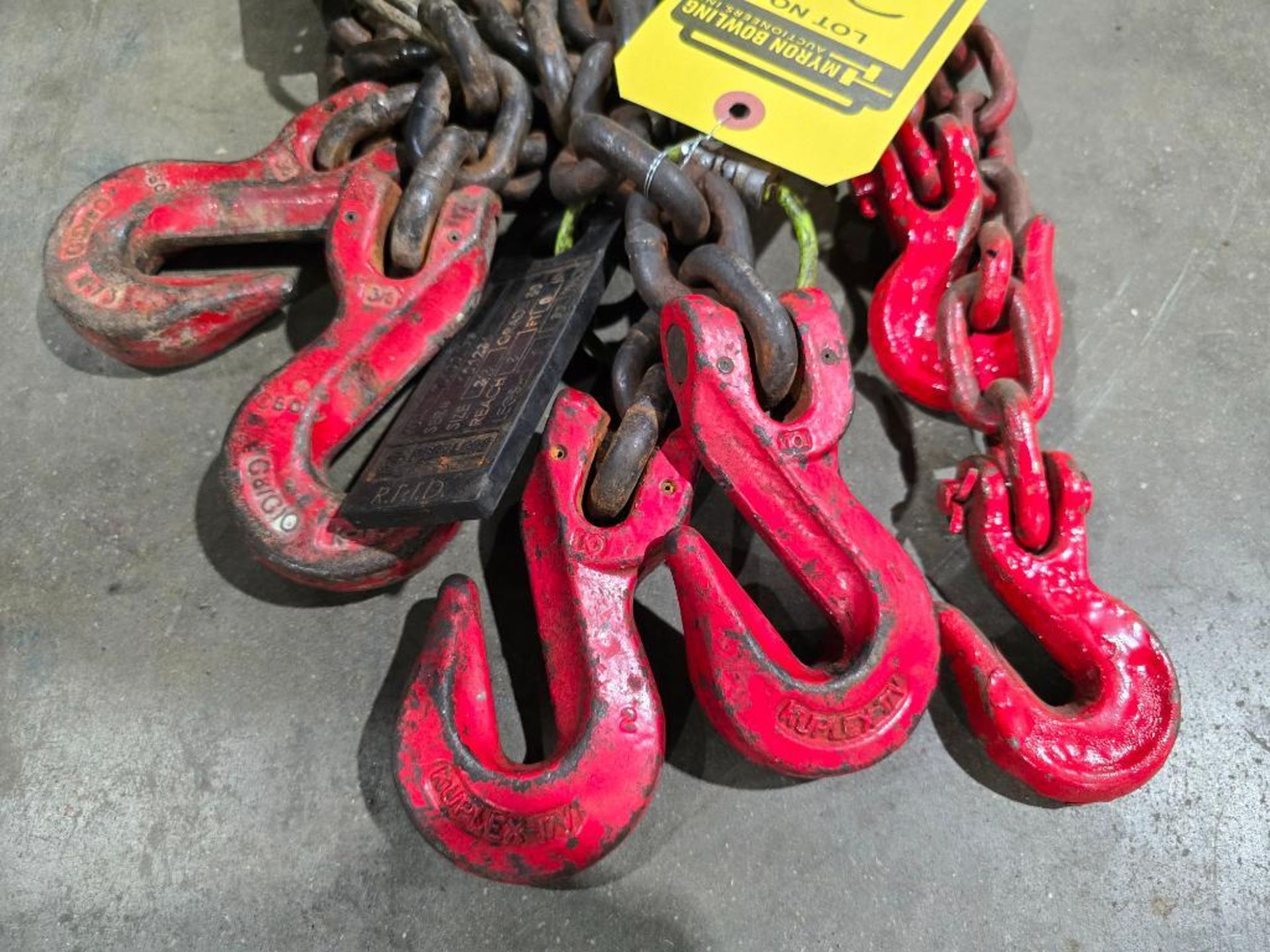(3) 8' Double Hook Chains, (2) 3/8" & 5/16" - Image 3 of 5