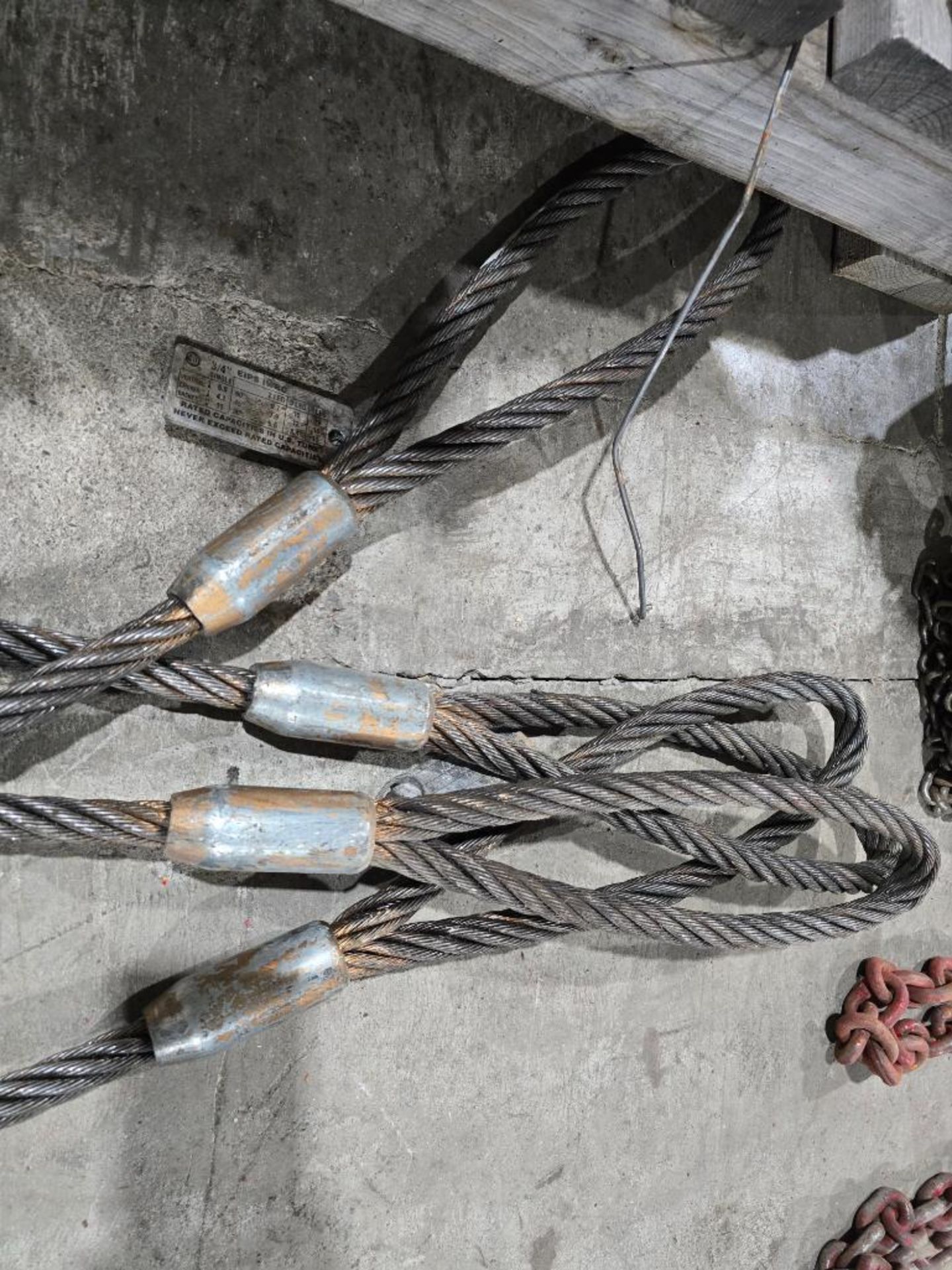 (2) 10' Wire Rope Eye Slings, up to 11-Ton Capacity, 3/4" Dia. - Image 3 of 5