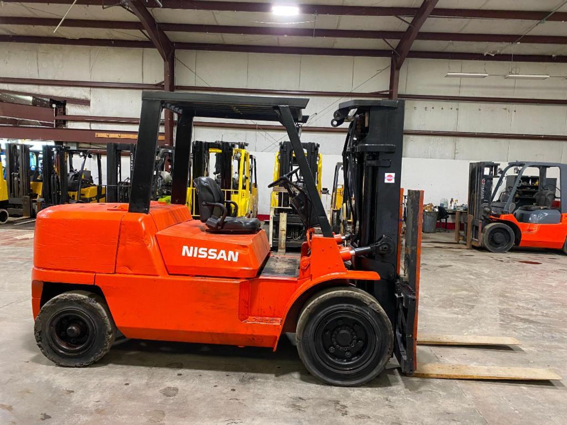 Nissan 11,000-LB. Capacity Forklift, Model F04D50V, S/N AN28B50071, Diesel, Solid Pneumatic Tires, 3 - Image 3 of 5