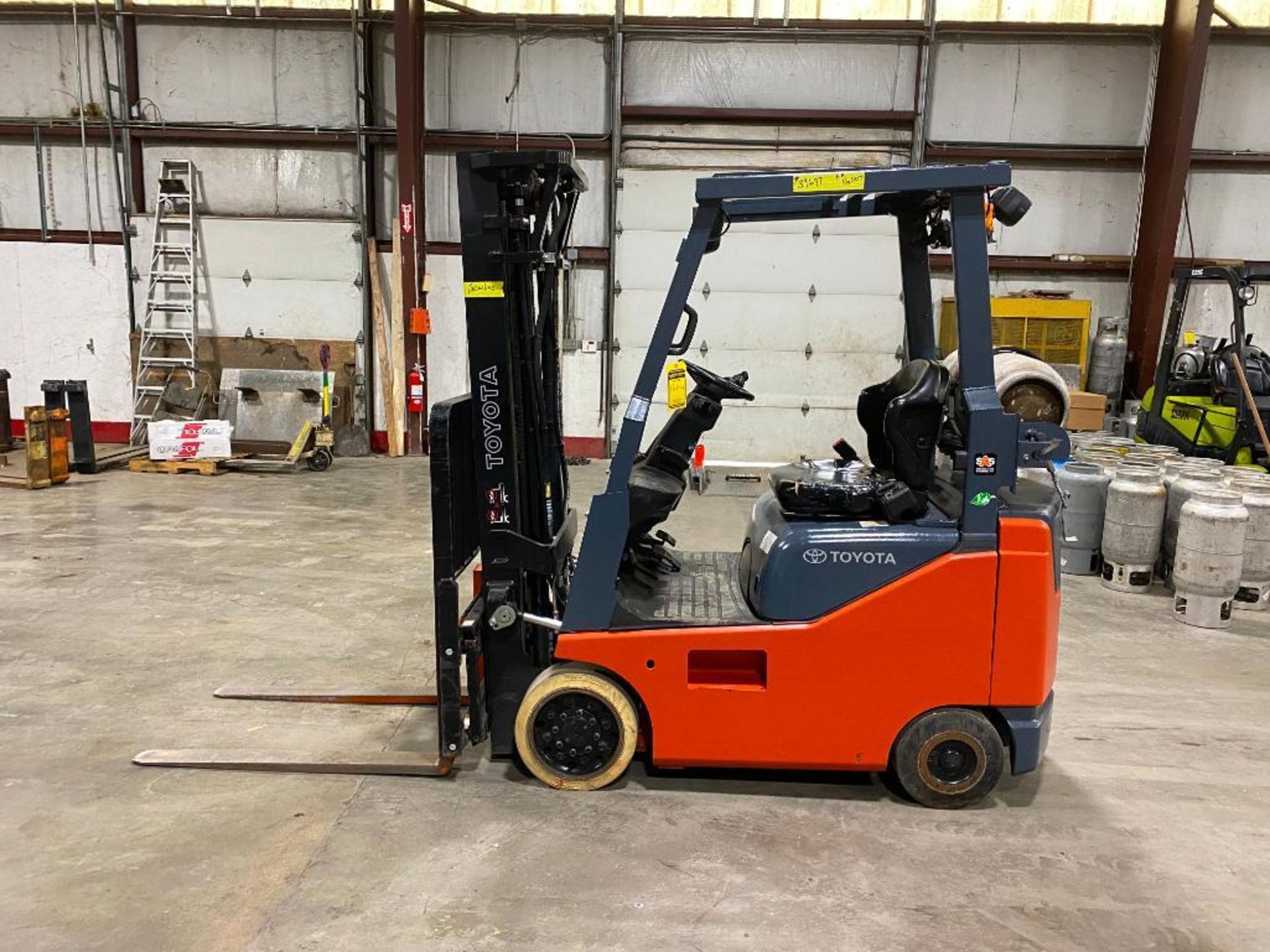 2018 Toyota 3,000-LB. Capacity Forklift, Model 8FGCU15, S/N 39697, LPG, Non-Marking Cushion Tires, 3