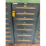 Stanley Vidmar 7-Drawer Cabinet w/ Assorted Repair Parts, Pneumatic Valve, Thrust Ring, Valve Seats,