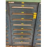 Stanley Vidmar 8- Drawer Cabinet w/ Pressure Regulator, Assorted Repair Parts, Temperature Gauge, Ma