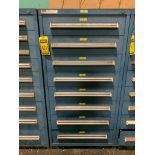 Stanley Vidmar 8-Drawer Cabinet w/ Assorted Circuit Breakers, Spring Pins, Mounting Brackets, Cable,