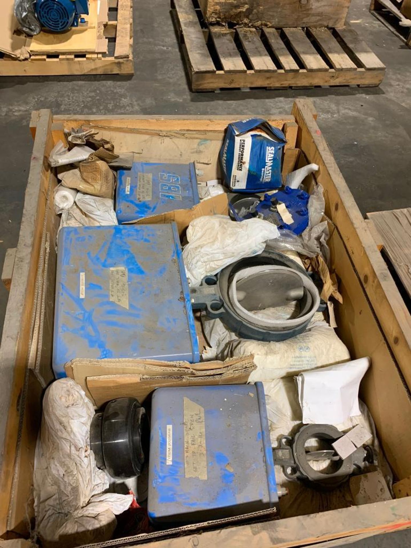 Crate w/ (3) IBS Gate Valves