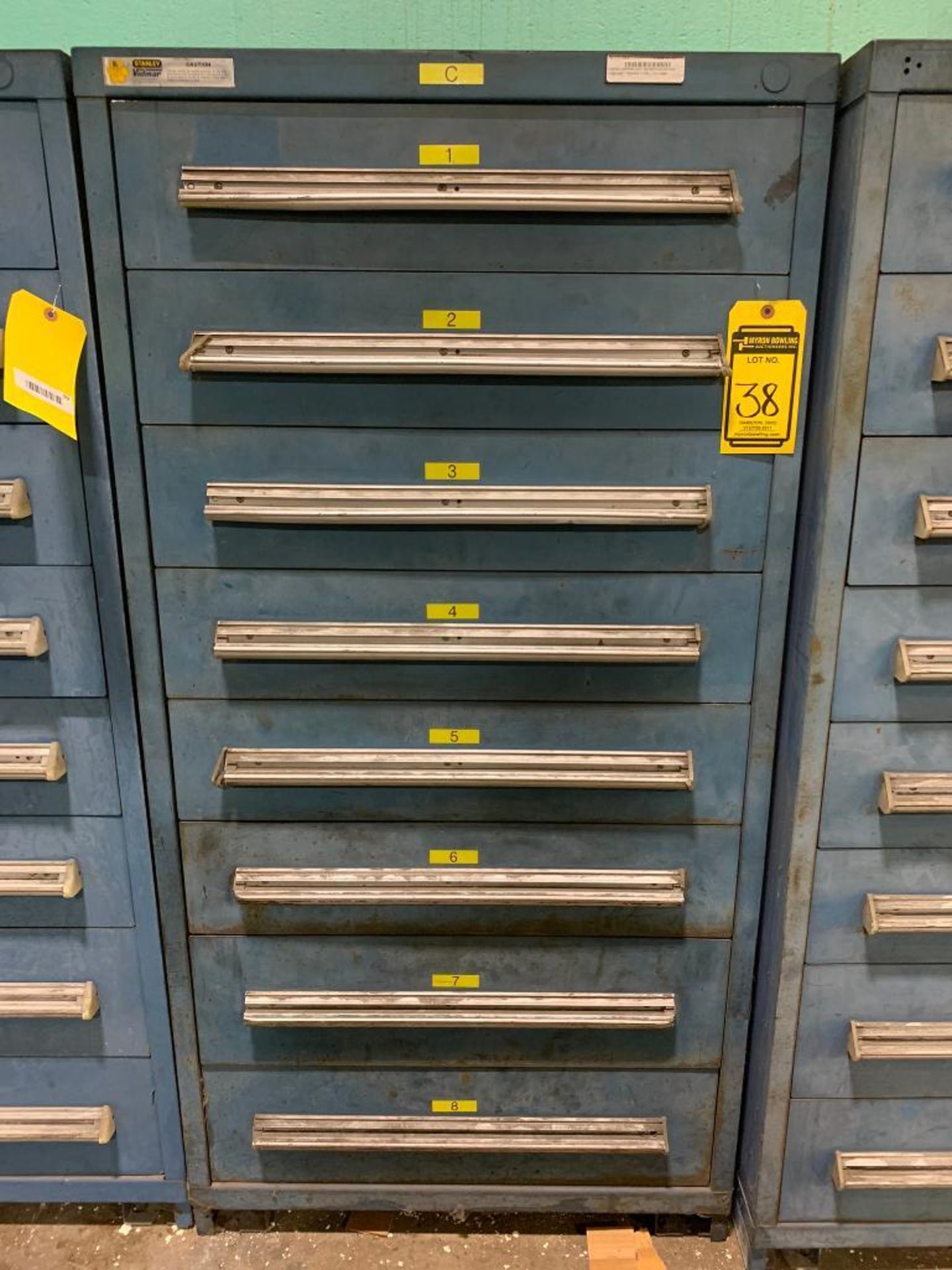 Stanley Vidmar 8-Drawer Cabinet w/ Pipe Elbows, Pipe Flanges