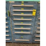 Stanley Vidmar 8-Drawer Cabinet w/ Electrical Components; Resistors, Voltmeters, Tachometers, Temper