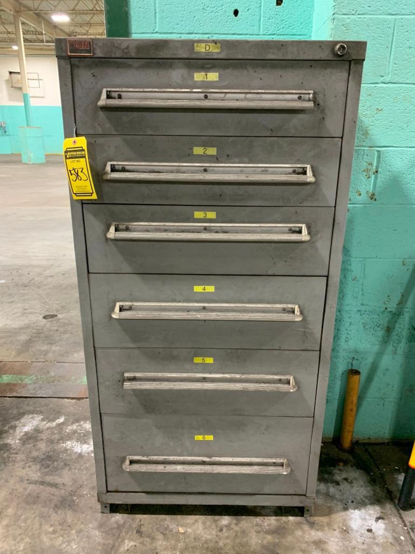 Lyon 6-Drawer Cabinet w/ Support Equipment; Bearing Sleeves, Hyd. Valve, Bushings, Sprockets, Parker