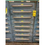 Stanley Vidmar 8-Drawer Cabinet w/ Assorted Seals, O-Rings, Allen Bradley Relay, Transformers, Resis