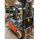 Toyota 3,000 LB. Capacity Forklift, Model 8FGCU15, LPG, 3-Stage Mast, 42" Forks, Side-Shift, Solid N