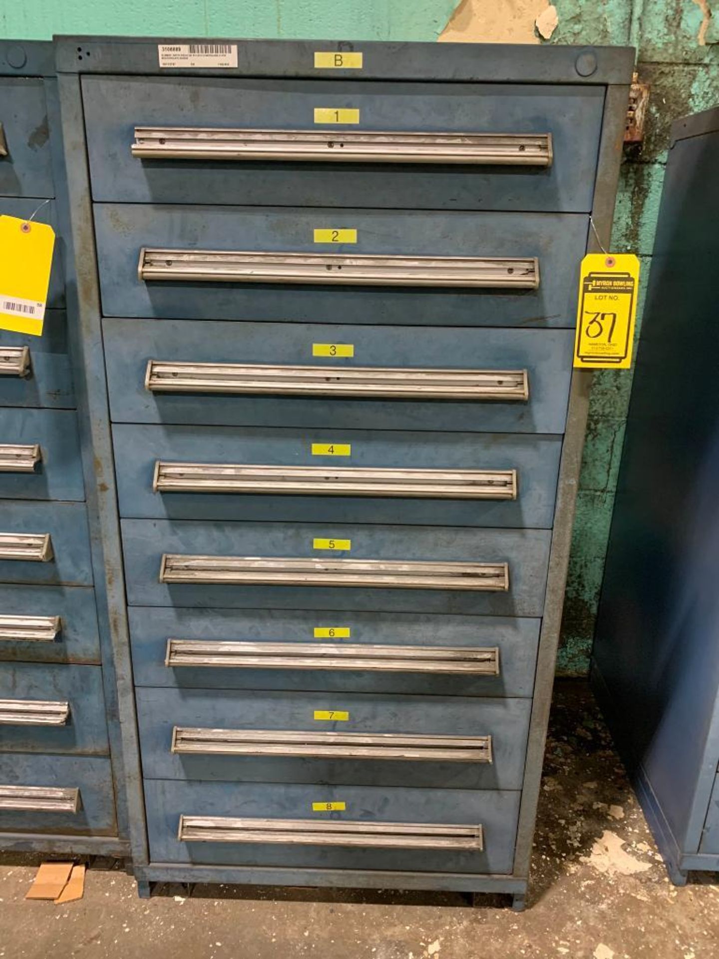 Stanley Vidmar 8-Drawer Cabinet w/ Pneumatic Valves, Hydraulic Valves, Pneumatic Cylinder, Repair Ki