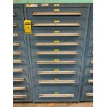 Stanley Vidmar 9-Drawer Cabinet w/ O-Rings, Valves, Hardware, Signal Cables, Relays, Electronic Cont