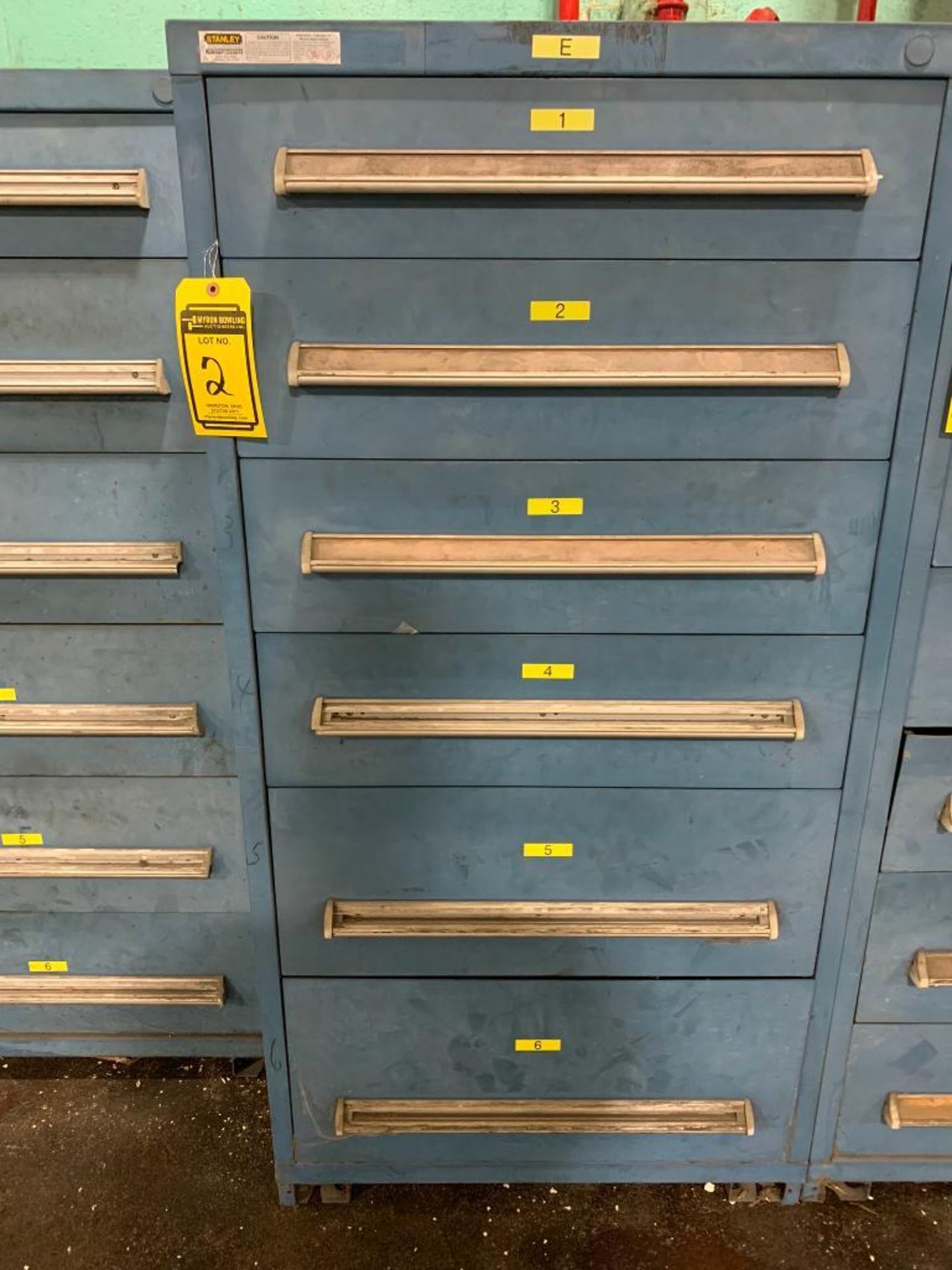 Stanley Vidmar 6-Drawer Cabinet w/ Hydraulic Pressure Valves, Filters, Pneumatic Boosters, Nozzles,