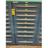 Stanley Vidmar 9-Drawer Cabinet w/ Assorted Gauges, Element Kits, Electronic Counters, Assorted Valv