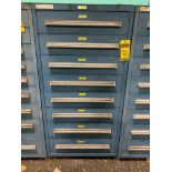 Stanley Vidmar 8-Drawer Cabinet w/ Assorted Seals, Assorted Valves, Repair Kits, Assorted Switches,