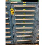 Stanley Vidmar 9-Drawer Cabinet w/ Nozzles, Pneumatic Pressure Regulators, Assorted Valves, Lubricat