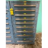 Stanley Vidmar 9-Drawer Cabinet w/ Pressure Gauges, Vacuum Gauges, Sight Glass, Power Supplies