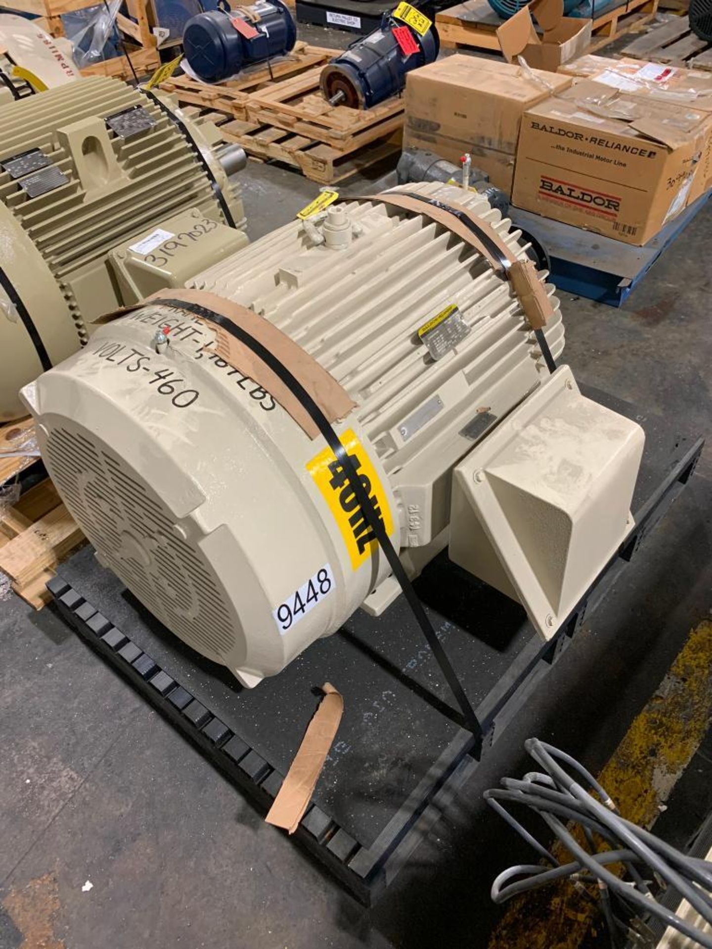 Baldor 100-HP Electric Motor, 1190/1410 RPM, 360 V, 3 PH, FR: 444T - Bild 2 aus 3