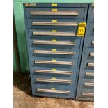 Stanley Vidmar 9-Drawer Cabinet w/ Safety Lockouts, Pipe Couplings, Pipe Elbows, Basket Strainers, P