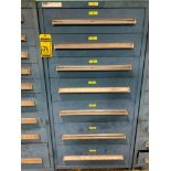 Stanley Vidmar 7-Drawer Cabinet w/ Assorted Seals, Screw Jack, Sprayer Nozzles, Flow Meter, Pneumati