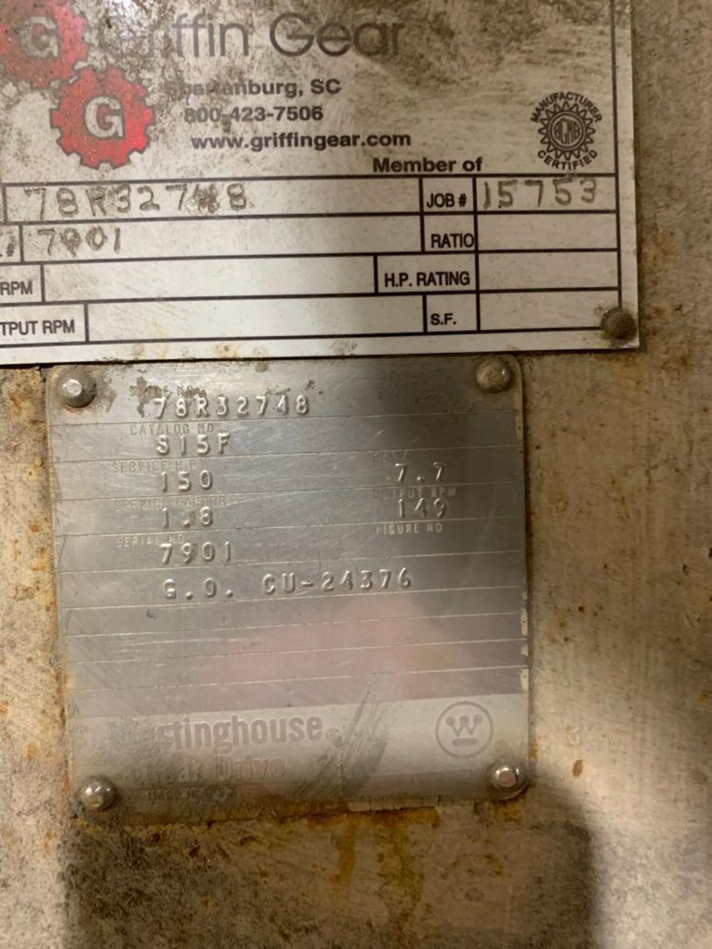 Westinghouse Speed Reducer, 149 OP RPM, 7.7:1 Ratio - Image 3 of 3