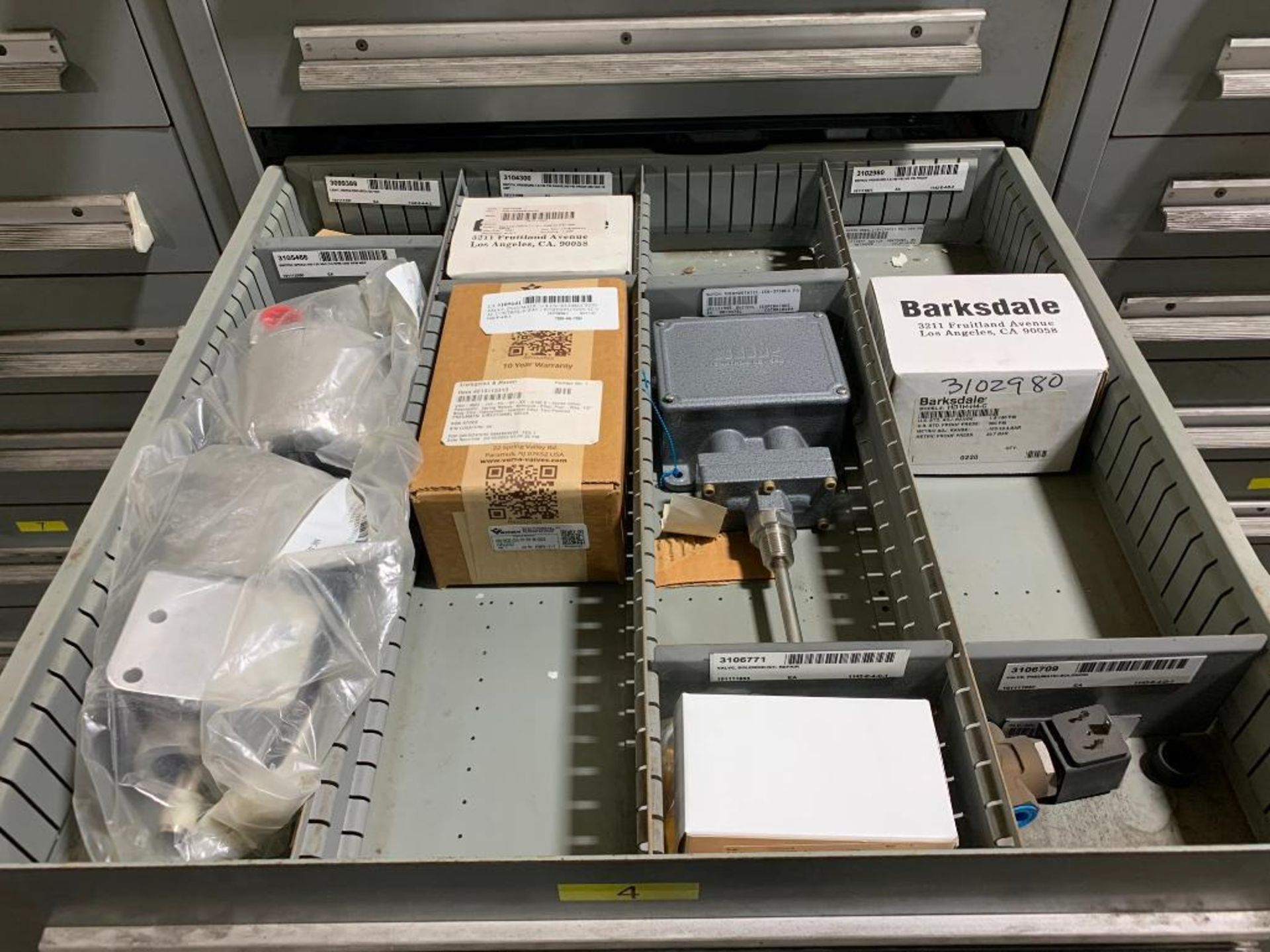 Lyon 8-Drawer Cabinet W/ Support Equipment; Electrical Relays, Indicating Lights, Circuit Breakers, - Image 5 of 9