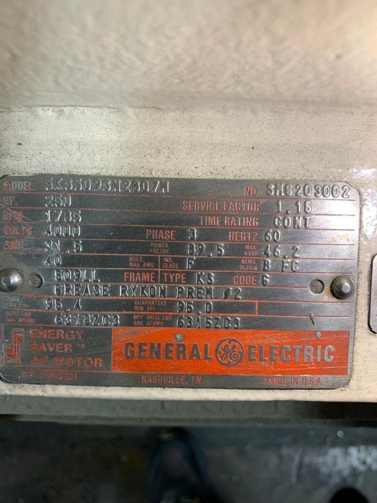 GE 250-HP Electric Motor, 1785 RPM, 4000 V, 3 Phase, FR: 509LL - Bild 3 aus 3
