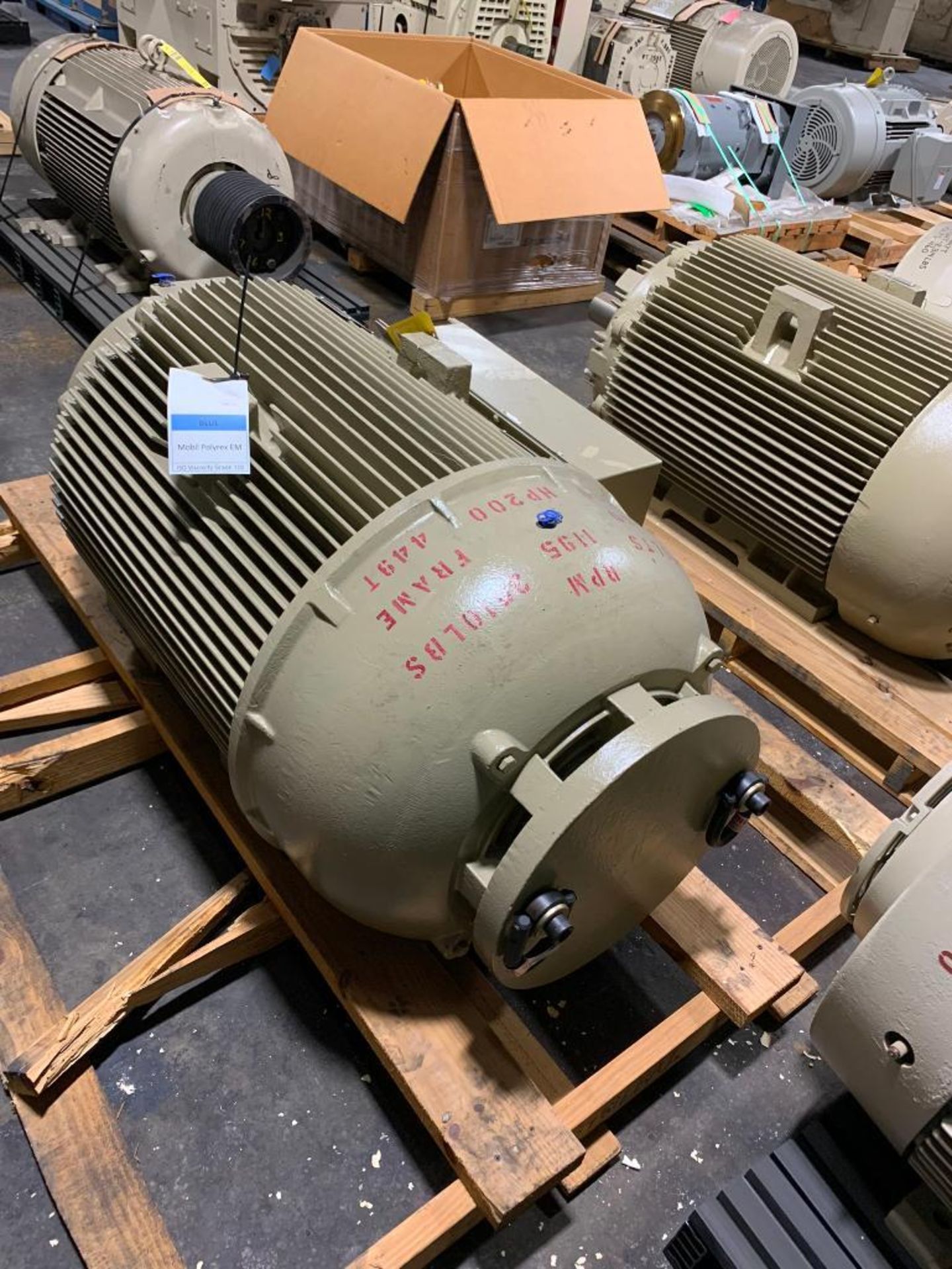 GE 200-HP Electric Motor, 1195 RPM, 2300/4160 V, 3 Phase, FR: 449T - Image 2 of 3