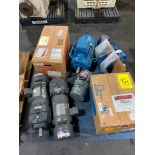 (8x) Electric Motors (Some w/ Gearbox); Weg 1.5-HP, 900 RPM, 460 V, 3 Phase, FR: 184T, (2) Emerson 1