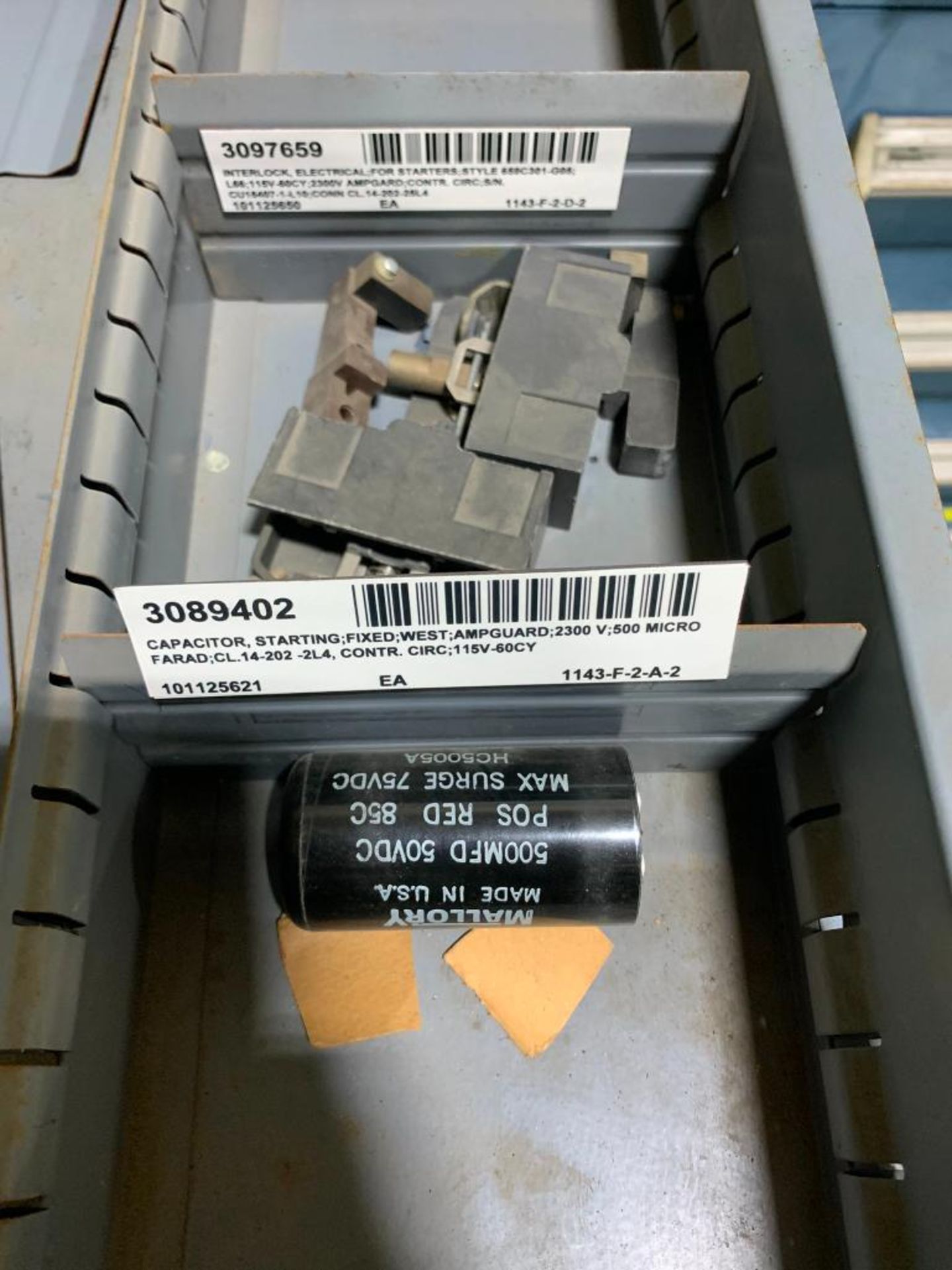 Stanley Vidmar 10-Drawer Cabinet w/ Circuit Breaker, Contact Blocks, Friction Discs, Limit Switches, - Image 3 of 11