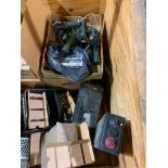 Crate w/ Assorted Support Equipment; Basket Traps, Hardware, Batteries, Military Style LED Flashligh