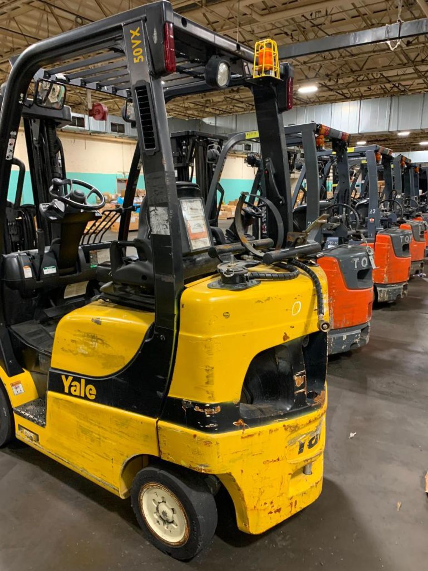 2017 Yale 5,000 LB. Capacity Forklift, Model GLC050, LPG, 3-Stage Mast, Cascade Reach Attachment, So - Image 6 of 17