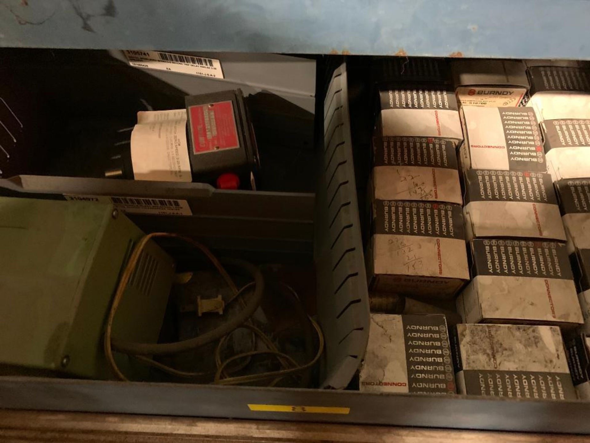 Stanley Vidmar 8-Drawer Cabinet w/ Assorted Switches, Relays, Timers, Electrical Connectors - Image 9 of 9