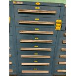 Stanley Vidmar 8-Drawer Cabinet w/ Conduit Bodies, Pneumatic Relay, Light Fixtures