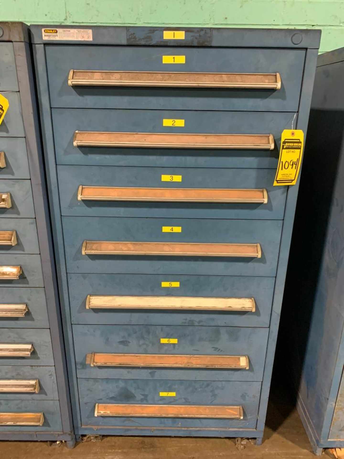 Stanley Vidmar 7-Drawer Cabinet w/ Sprayer Nozzles, Assorted Seals, Bolts, Ross Pneumatic Valves, Di