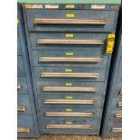 Stanley Vidmar 8-Drawer Cabinet w/ Sheaves, Pneumatic Cylinder, Relays, Bearing Flanges