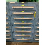 Stanley Vidmar 8-Drawer Cabinet w/ Resistance Detector, Bearing Sleeves, Lovejoy Couplings, Ring Sea