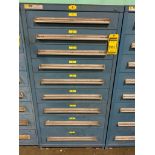 Stanley Vidmar 9-Drawer Cabinet w/ Pneumatic Valves, Electrical Relays, Power Supply, Transformers,