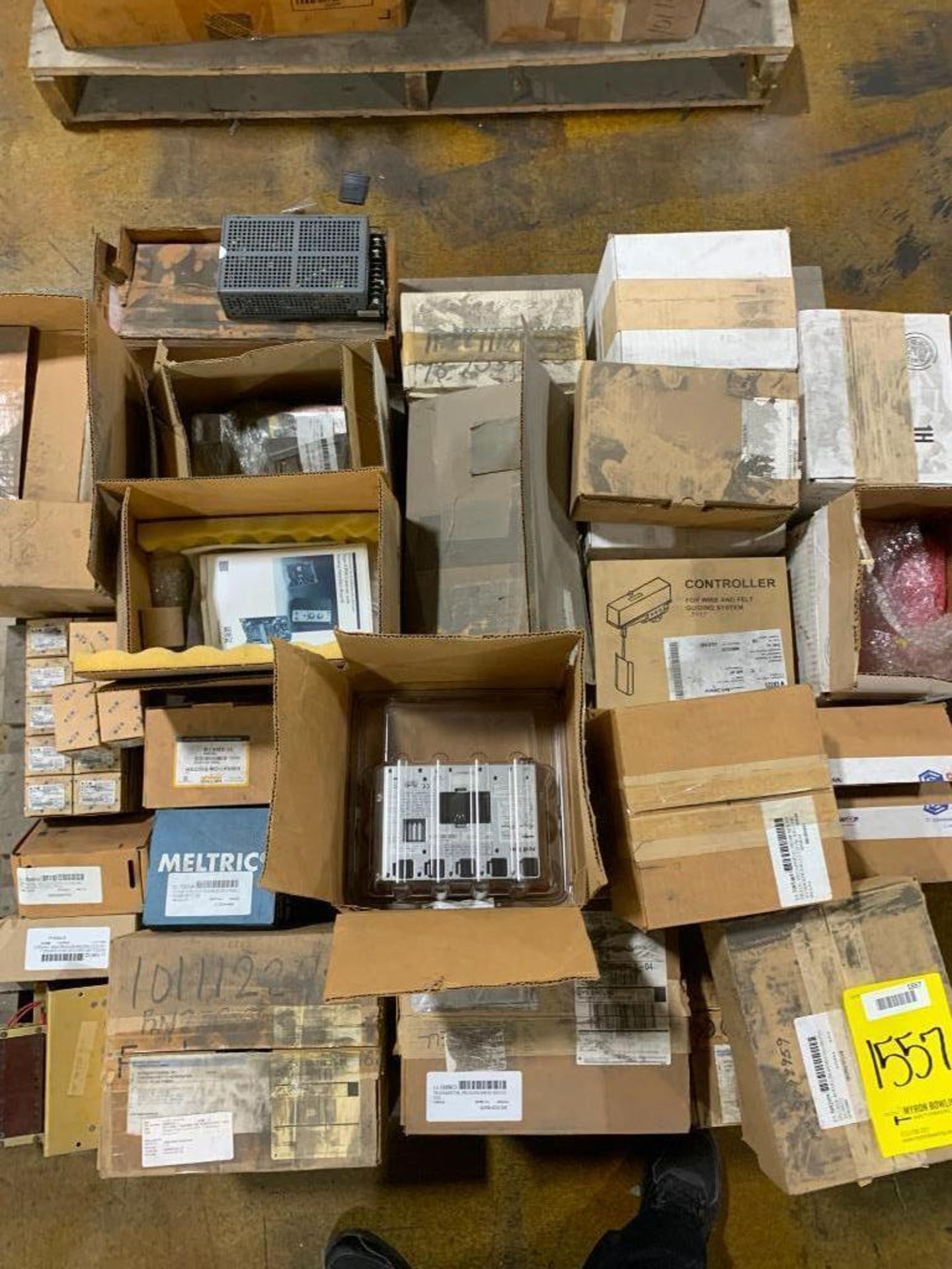 Pallet w/ Assorted Transmitters Rotary Encoder, Controllers, Safety Switch, Electrical Connectors, &