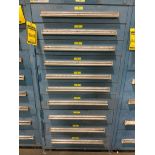 Stanley Vidmar 10-Drawer Cabinet w/ Level Probes, Couplings, Switches, Electrical Relays, Electrical