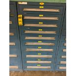 Stanley Vidmar 10-Drawer Cabinet w/ Assorted Electrical Coils, Photo Electric Units, Electric Brushe