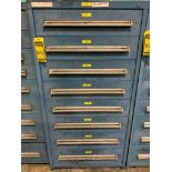 Stanley Vidmar 8-Drawer Cabinet w/ Safety Tags, Printer Ribbon, Safety Chainwheel Cap Kits, Coupling