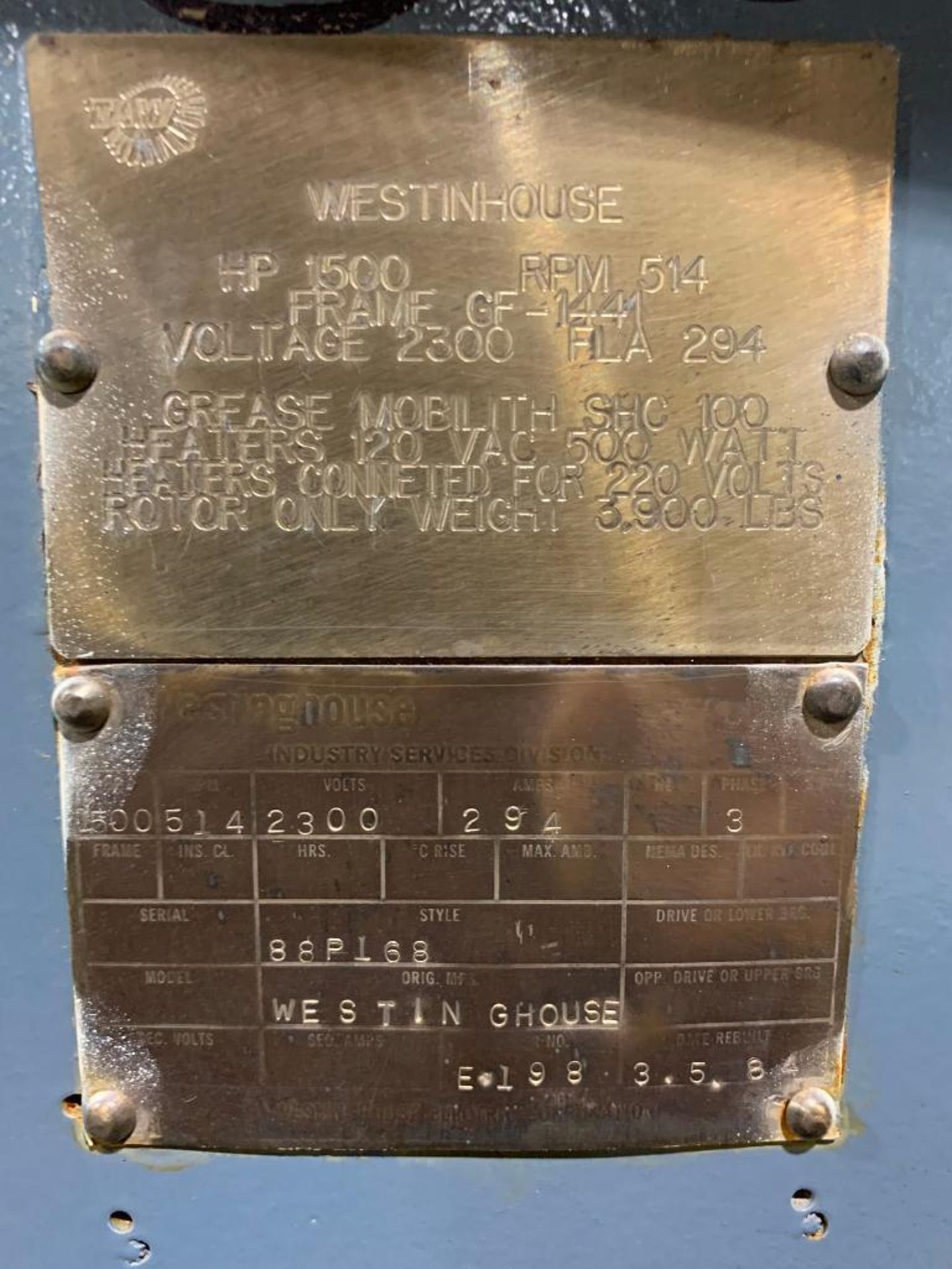 Westinghouse 1500-HP, 514 RPM, 2300 V, 4 PH, FR: GF1441 - Image 6 of 7