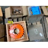 Pallet w/ Clutch Backstop, Hub Assy., Marland Clutch Backstop, Sprocket