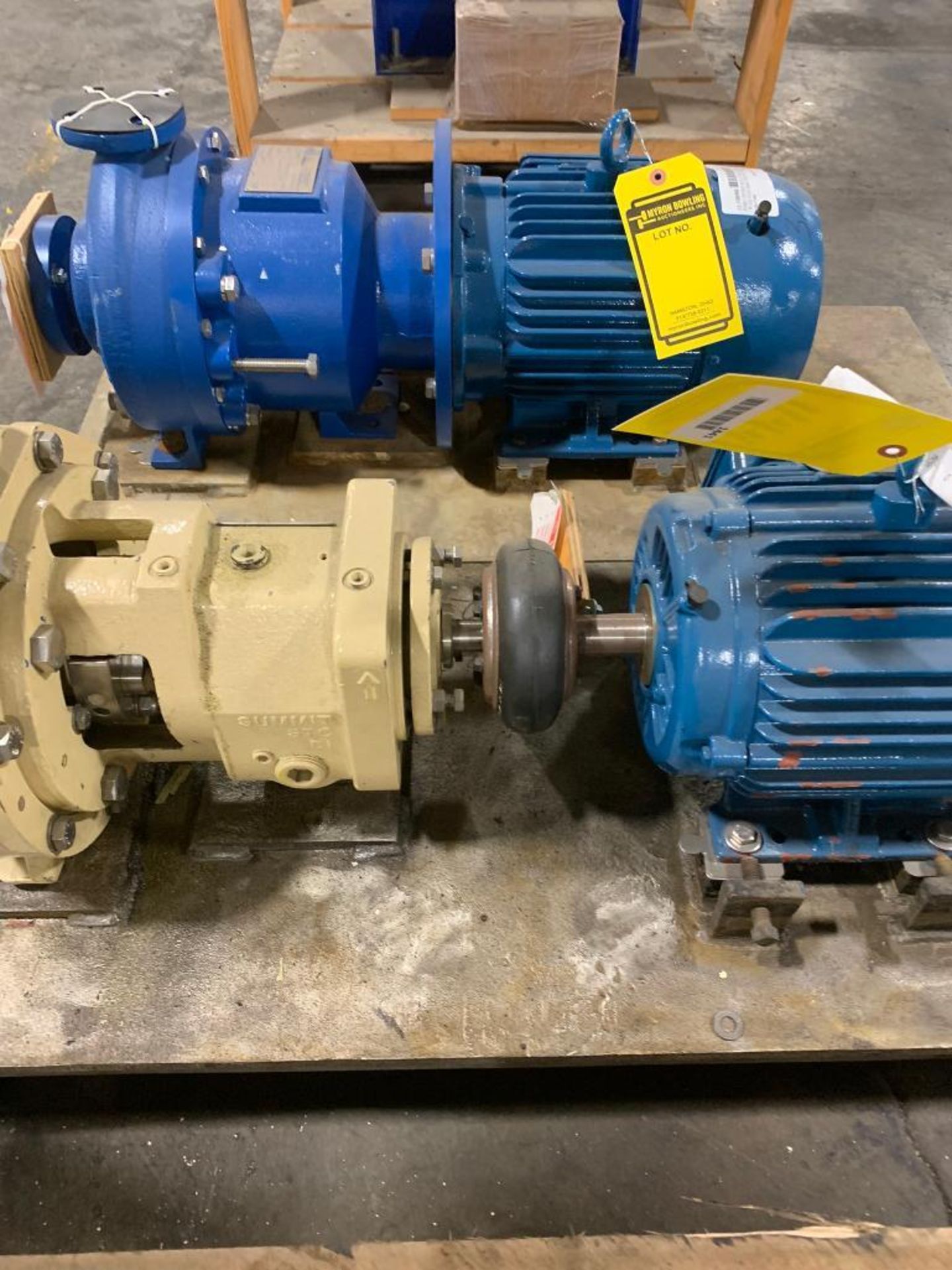 (2) Pump Motors, Weg 5-HP, 8.250" Dia. Impeller & Weg 3-HP, Size 1" X 1-5/8" - Image 3 of 8